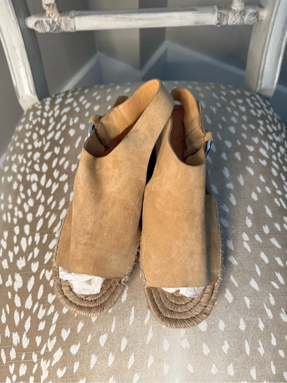 rag & bone Tan Suede Espadrille Wedge Sandals